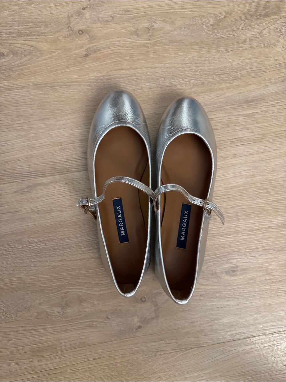 Margaux Silver Mary Jane Ballet Flats